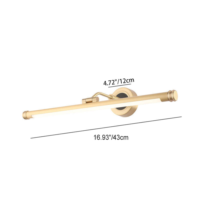Modern Luxury Long Strip Full Copper Arcylic LED Vanity Light Wall Sconce Lamp