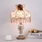 Traditional European Drum Resin Fabric 1-Light Table Lamp For Living Room