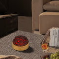 Modern Art Deco Round Wood Resin LED Table Lamp For Living Room