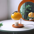 Contemporary Creative Dome Iron Glass Wood 1-Light Melting Wax Table Lamp For Study