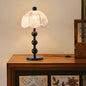 Traditional Chinese Spherical Cylindrical Wooden Fabric 1- Light Table Lamp For Bedroom