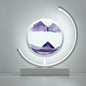 Modern Art Deco Round Quicksand Iron Glass LED Table Lamp For Bedroom