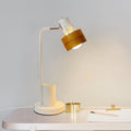 Contemporary Retro Round Wood Shade Iron Frame 1-Light Table Lamp For Bedroom