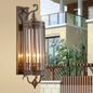 Modern Luxury Waterproof Line Cylinder Copper Frame Glass Shade 1/3/6 Light Wall Sconce Lamp For Garden
