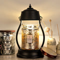 Contemporary Creative Round Lantern Shape Iron 1-Light Aroma Melt Wax Table Lamp For Bedroom