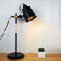 Modern Minimalist Long Pole Cylinder Wood Iron 1-Light Table Lamp For Bedroom