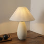 Traditional Japanese Cylinder Ceramic Jar Fabric 1-Light Table Lamp For Bedroom