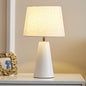 Modern Minimalist Cone Iron Base Round Fabric Shade 1-Light Table Lamp For Living Room