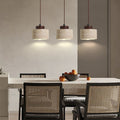 Vintage Wood & Travertine Pendant Light
