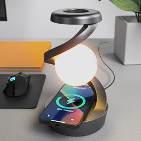 Contemporary Creative Orb ABS Floating Effect Look Rotating LED Table Lamp for Bedroom