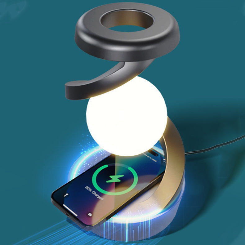 Contemporary Creative Orb ABS Floating Effect Look Rotating LED Table Lamp for Bedroom