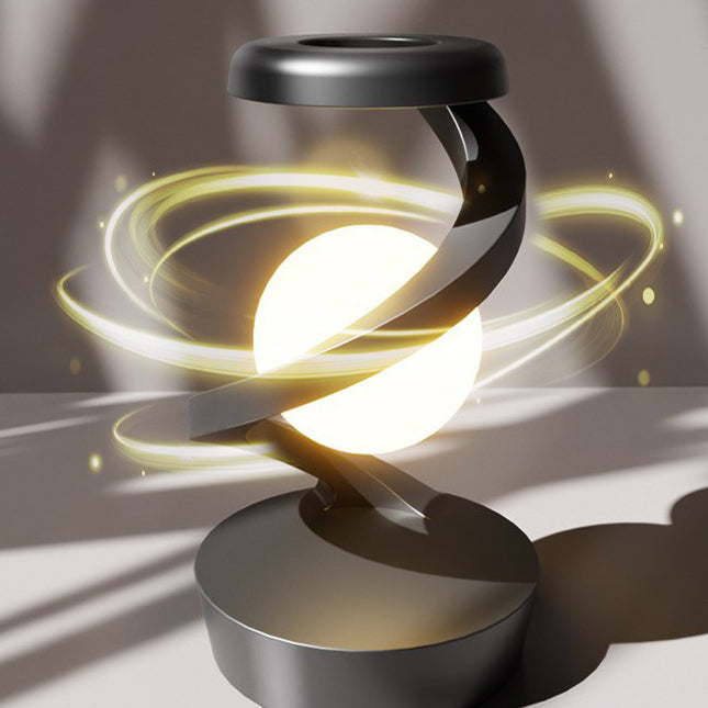Contemporary Creative Orb ABS Floating Effect Look Rotating LED Table Lamp for Bedroom