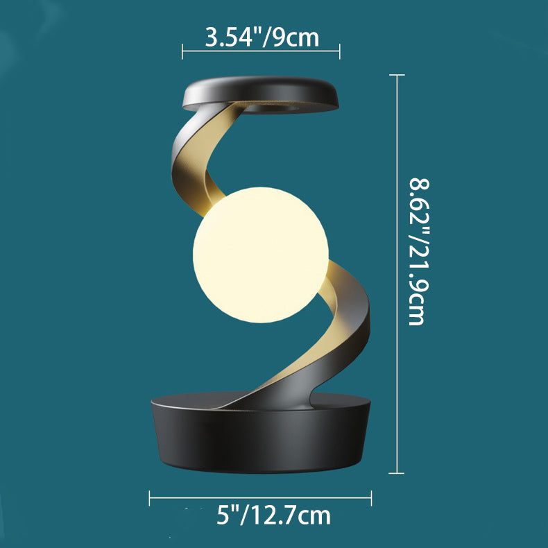 Contemporary Creative Orb ABS Floating Effect Look Rotating LED Table Lamp for Bedroom