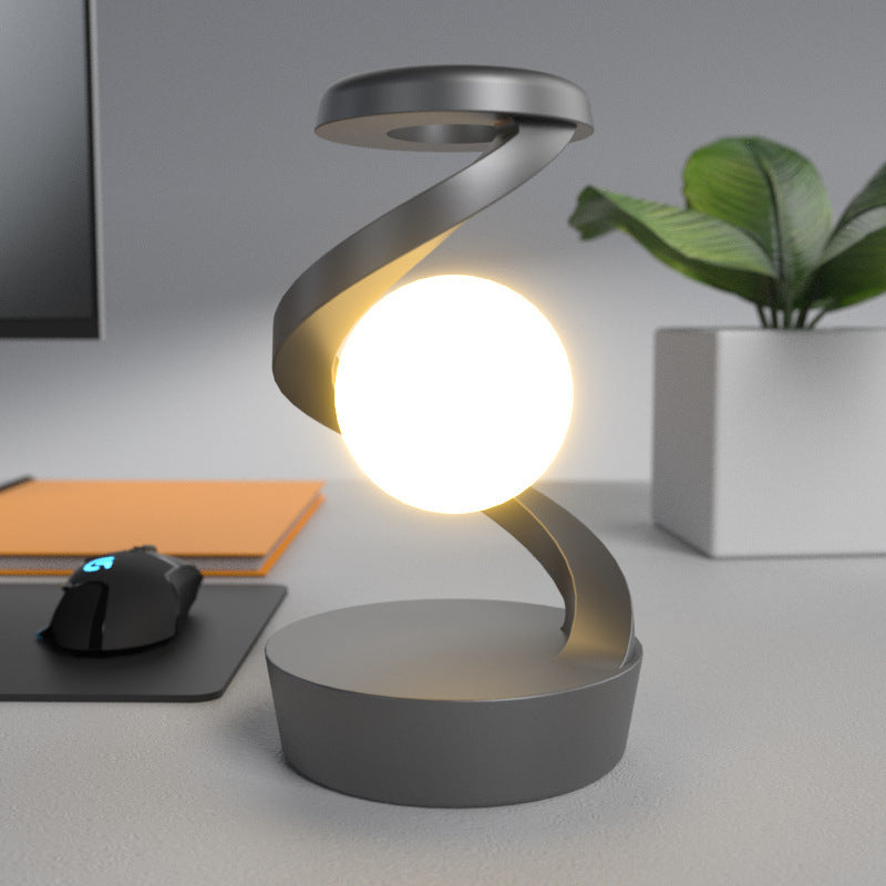 Contemporary Creative Orb ABS Floating Effect Look Rotating LED Table Lamp for Bedroom