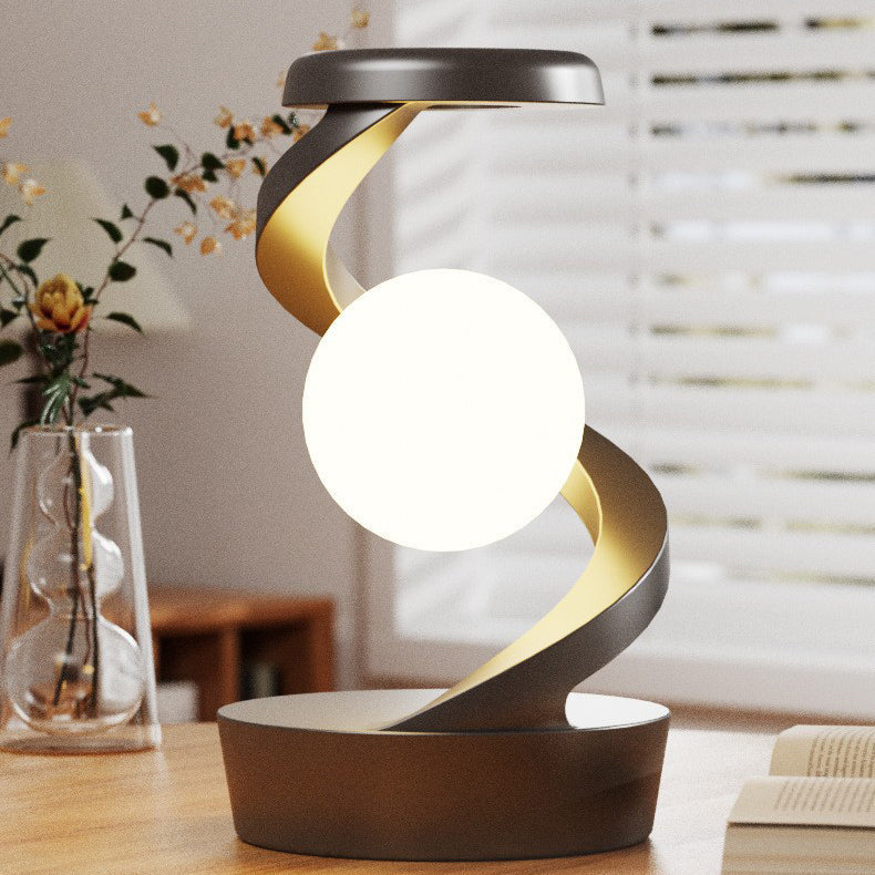 Contemporary Creative Orb ABS Floating Effect Look Rotating LED Table Lamp for Bedroom