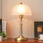 Traditional European Round Domed Lace Full Copper Acrylic 1-Light Table Lamp For Bedroom