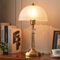 Traditional European Round Domed Lace Full Copper Acrylic 1-Light Table Lamp For Bedroom