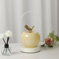 Contemporary Creative Portable Apple Iron Frame Glass Shade LED Table Lamp For Bedroom