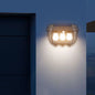 Modern Minimalist Solar Waterproof Rectangular Iron Glass LED Wall Sconce Lamp For Outdoor Patio