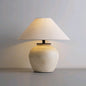 Traditional Japanese Jar Ceramic Fabric 1-Light Table Lamp For Living Room