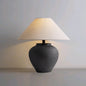Traditional Japanese Jar Ceramic Fabric 1-Light Table Lamp For Living Room