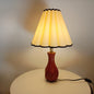 Traditional Vintage Drum Wood Fabric 1-Light Table Lamp For Living Room