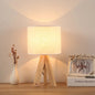 Contemporary Creative Cylinder Wood Fabric 1-Light Table Lamp For Living Room
