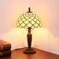 Traditional Tiffany Dome Resin Glass 1-Light Table Lamp For Living Room