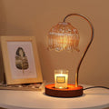 Contemporary Nordic Flower Wood Iron Glass 1-Light Melting Wax Table Lamp For Living Room