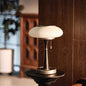 Modern Transitional Oval Iron Wood Glass 1-Light Table Lamp For Living Room