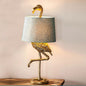 Contemporary Scandinavian Bird Resin Fabric 1-Light Table Lamp For Living Room