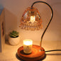 Contemporary Simplicity Flower Iron Wood Glass 1-Light Table Lamp For Living Room