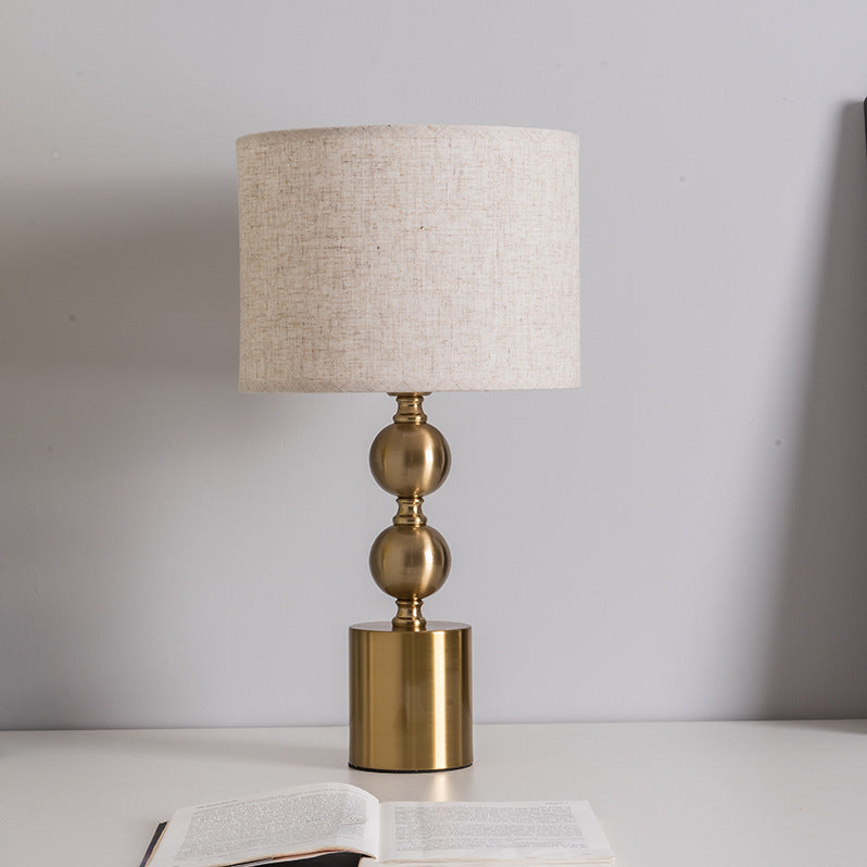 Contemporary Luxury Cylinder Iron Fabric 1-Light Table Lamp For Living Room