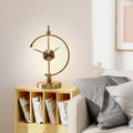 Traditional Vintage Clock Aluminum Plastic LED Table Lamp For Living Room