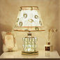 Contemporary Luxury Drum Iron Crystal Fabric 1-Light Table Lamp For Living Room