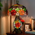 Traditional Tiffany Dome Iron Glass 2-Light Table Lamp For Living Room
