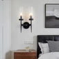 Modern Minimalist Column Iron Glass 1/2-Light Wall Sconce Lamp For Living Room