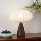Traditional Vintage Ceramic Base Stretch Fabric Bud 1-Light Table Lamp For Bedroom