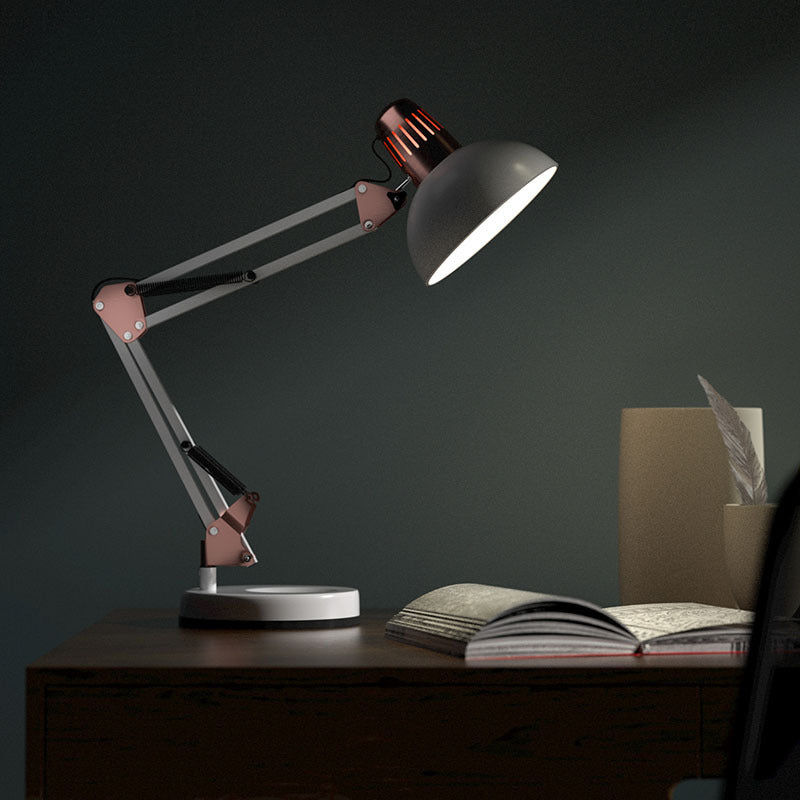 Modern Minimalist Foldable Rotatable Bowl Head Iron 1-Light Table Lamp For Study