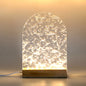 Modern Minimalist Water Ripple Wood Acrylic USB LED Table Lamp For Bedroom