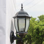 Contemporary Retro Waterproof Hexagonal Cage Aluminum Frosted Clear Glass 1-Light Wall Sconce Lamp For Outdoor Patio