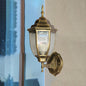 Contemporary Retro Waterproof Hexagonal Cage Aluminum Frosted Clear Glass 1-Light Wall Sconce Lamp For Outdoor Patio
