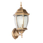 Contemporary Retro Waterproof Hexagonal Cage Aluminum Frosted Clear Glass 1-Light Wall Sconce Lamp For Outdoor Patio