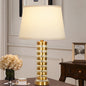 Modern Luxury Stacked Column Shape Hardware Resin Fabric 1-Light Table Lamp For Bedroom