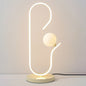 Contemporary Creative Decorative Curved Line Iron Acrylic Aluminum Silicone LED Table Lamp For Bedroom