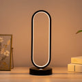 Modern Minimalist Ellipse S Shape Iron Aluminum Silicone LED Table Lamp For Bedroom