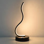 Modern Minimalist Ellipse S Shape Iron Aluminum Silicone LED Table Lamp For Bedroom