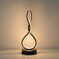 Modern Minimalist Ellipse S Shape Iron Aluminum Silicone LED Table Lamp For Bedroom