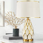 Modern Luxury Handmade Ceramic Column Fabric 1-Light Table Lamp For Living Room