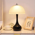 Contemporary Nordic Dome Petal Iron Frosted Glass 1-Light Table Lamp For Bedroom